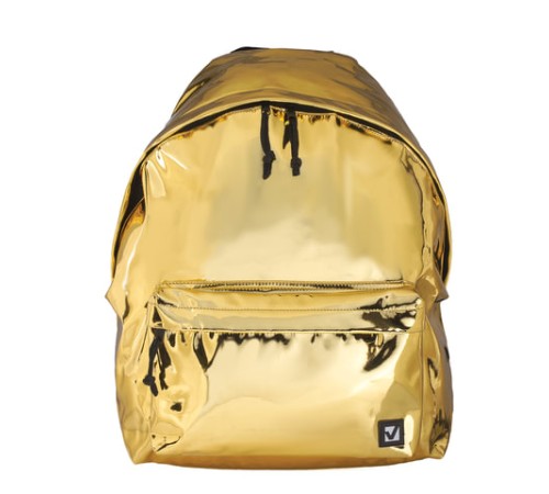 Рюкзак BRAUBERG GLOSSY универсальный, блестящий, светло-золотой, 41х32х14 см, 227094