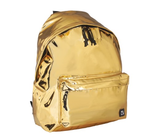 Рюкзак BRAUBERG GLOSSY универсальный, блестящий, светло-золотой, 41х32х14 см, 227094