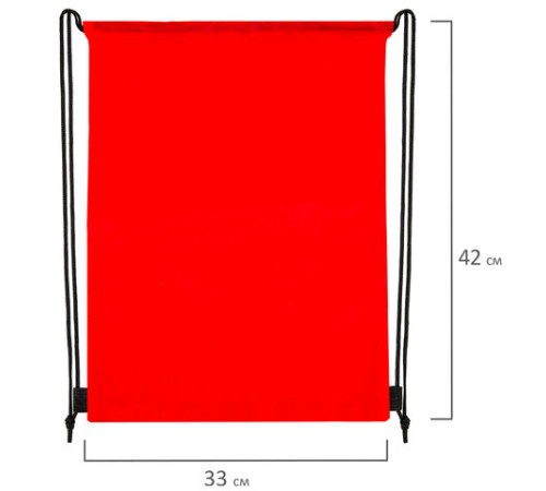 Мешок для обуви BRAUBERG ПРОЧНЫЙ, на шнурке, красный, 42x33 см, 227141