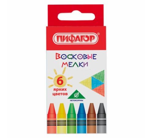 Восковые мелки ПИФАГОР 