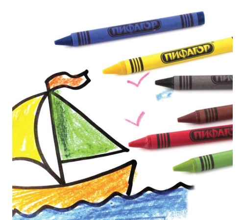 Восковые мелки ПИФАГОР 