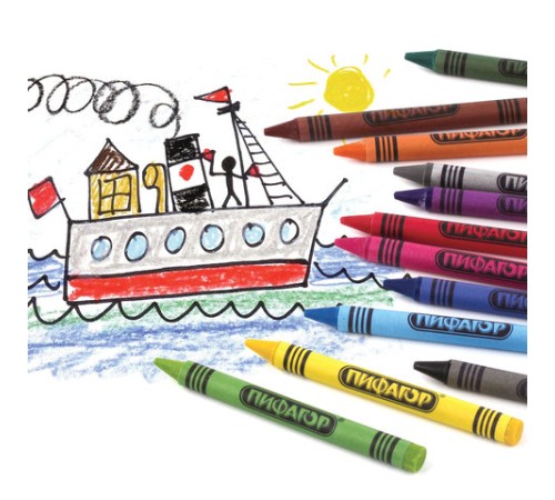 Восковые мелки ПИФАГОР 