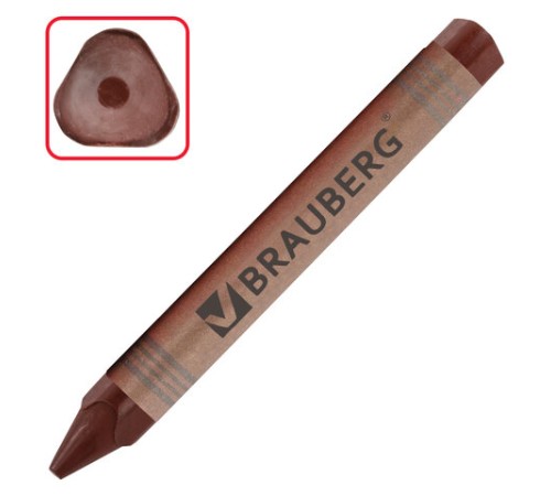 Восковые мелки трехгранные утолщенные BRAUBERG 