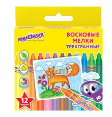 Восковые мелки трехгранные ЮНЛАНДИЯ 