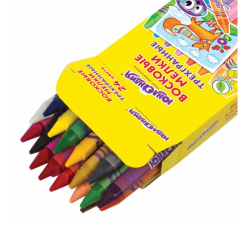 Восковые мелки трехгранные ЮНЛАНДИЯ 