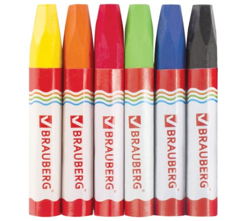 Восковые мелки утолщенные BRAUBERG 