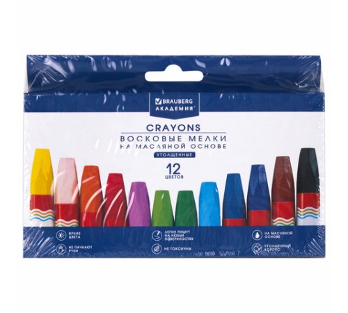 Восковые мелки утолщенные BRAUBERG 