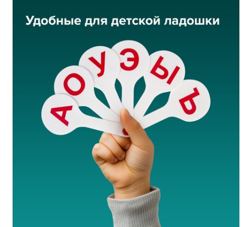 Веер-касса (гласные, согласные) ПИФАГОР, набор 2 шт., европодвес, 227393