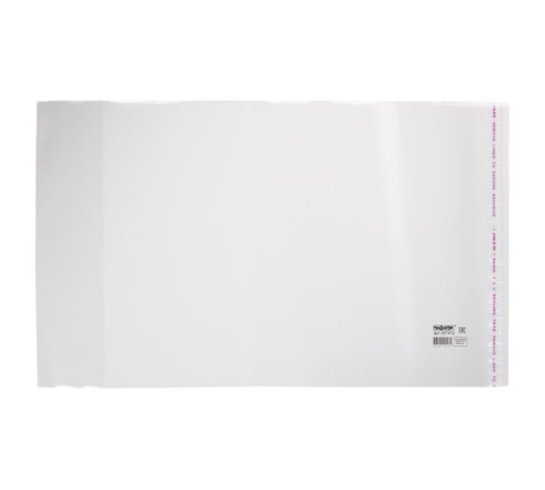 Обложка ПП со штрихкодом для учебников старших классов МАЛОГО ФОРМАТА, КЛЕЙКИЙ КРАЙ, 70 мкм, 230х380 мм, прозрачная, ПИФАГОР, 227412