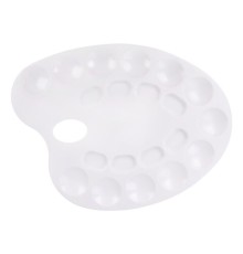 Палитра для рисования ПИФАГОР белая, пластиковая, овальная, 20 ячеек, 227808