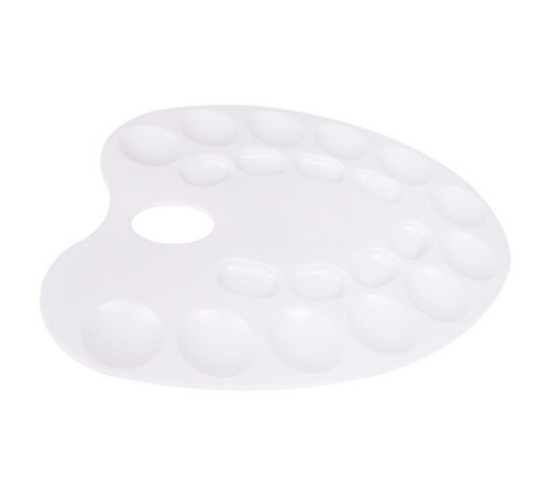 Палитра для рисования ПИФАГОР белая, пластиковая, овальная, 20 ячеек, 227808