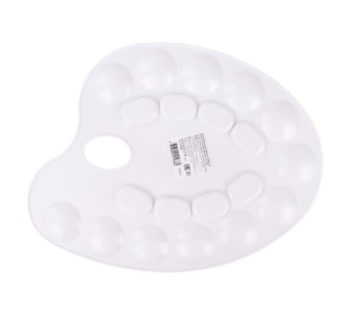 Палитра для рисования ПИФАГОР белая, пластиковая, овальная, 20 ячеек, 227808