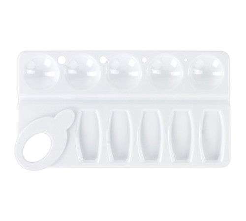 Палитра для рисования ПИФАГОР белая, пластиковая, прямоугольная, 10 ячеек, 227809