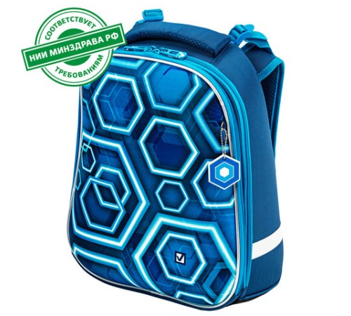 Ранец BRAUBERG PREMIUM, 2 отделения, с брелком, Techno, 38х29х16 см, 227812