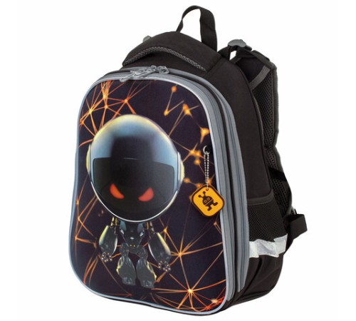 Ранец BRAUBERG PREMIUM, 2 отделения, с брелком, UFO, 38х29х16 см, 227815