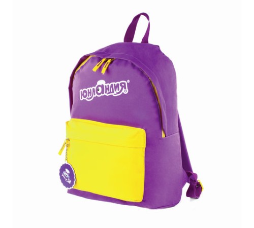 Рюкзак ЮНЛАНДИЯ с брелоком, универсальный, фиолетовый, 44х30х14 см, 227955