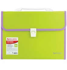 Папка-портфель пластиковая BRAUBERG 