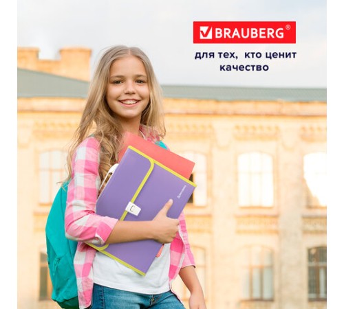Папка-портфель пластиковая BRAUBERG 