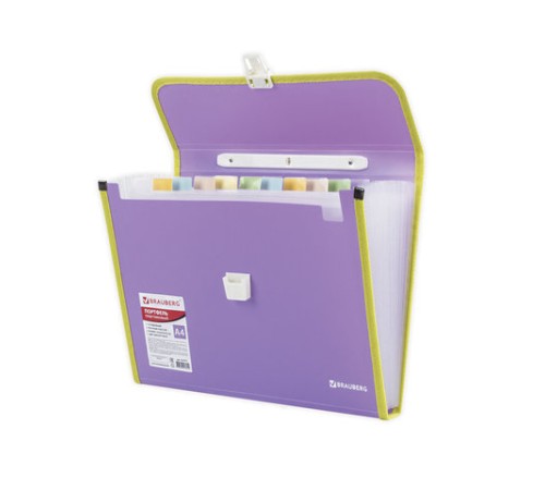 Папка-портфель пластиковая BRAUBERG 