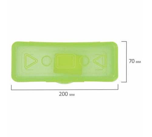 Пенал пластиковый ПИФАГОР тонированный, ассорти 4 цвета, 20х7х4 см, 228113