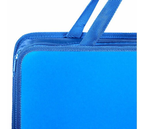 Папка на молнии с ручками ПИФАГОР, А4, 1 отделение, пластик, 75 мм, синяя, 228233