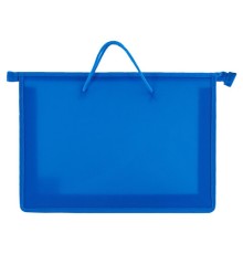 Папка на молнии с ручками ПИФАГОР, А4, 1 отделение, пластик, 55 мм, синяя, 228235