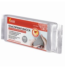 Паста (масса) для моделирования и лепки ОСТРОВ СОКРОВИЩ, самозатвердевающая, 500 г, серая, 228656