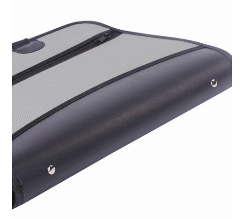 Папка-портфель пластиковая BRAUBERG А4+ (375х305х60 мм), 4 отделения, 2 кармана, серая, 228685