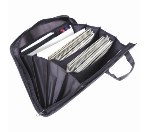Папка-портфель пластиковая BRAUBERG А4+ (375х305х60 мм), 4 отделения, 2 кармана, серая, 228685