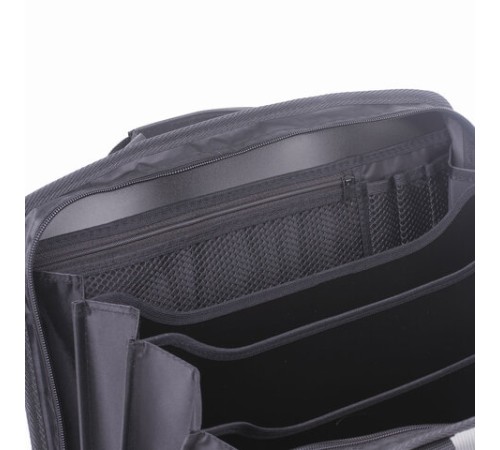 Папка-портфель пластиковая BRAUBERG А4+ (375х305х60 мм), 4 отделения, 2 кармана, серая, 228685