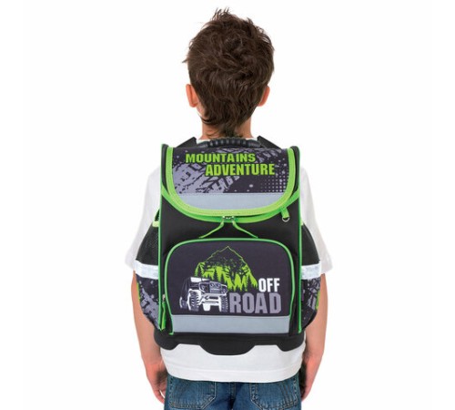 Ранец ЮНЛАНДИЯ WISE, 1 отделение, 3 кармана, устойчивое дно, 