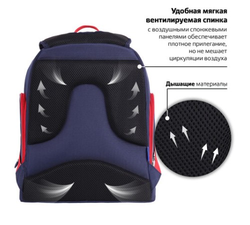 Рюкзак BRAUBERG CLASSIC, легкий каркас, премиум материал, 