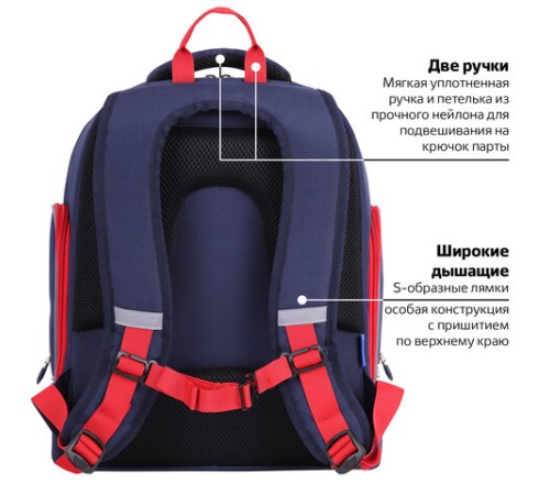 Рюкзак BRAUBERG CLASSIC, легкий каркас, премиум материал, 