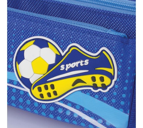 Пенал ЮНЛАНДИЯ для мальчиков, 3 отделения, мягкий, 