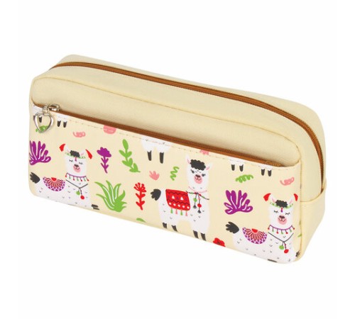 Пенал мягкий ЮНЛАНДИЯ, 2 отделения, полиэстер, 