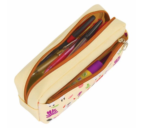 Пенал мягкий ЮНЛАНДИЯ, 2 отделения, полиэстер, 