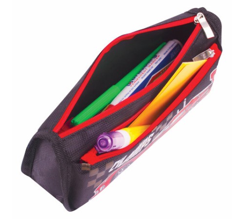 Пенал мягкий ЮНЛАНДИЯ, 2 отделения, полиэстер, 