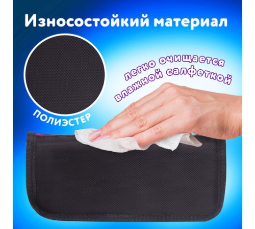 Пенал мягкий ЮНЛАНДИЯ, 2 отделения, полиэстер, 