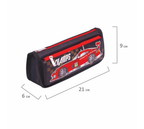 Пенал мягкий ЮНЛАНДИЯ, 2 отделения, полиэстер, 