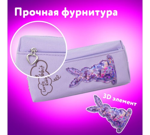 Пенал мягкий ЮНЛАНДИЯ, 2 отделения, полиэстер, 