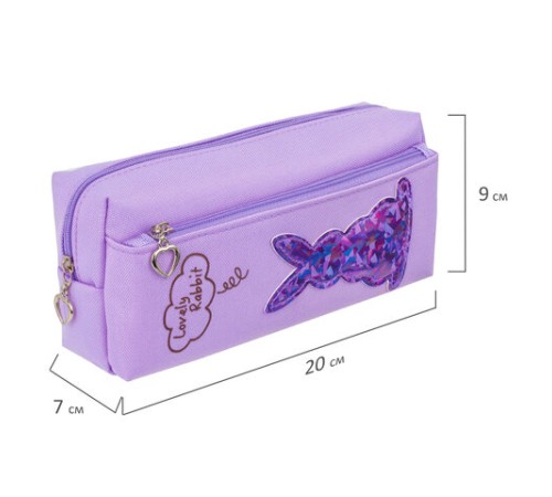 Пенал мягкий ЮНЛАНДИЯ, 2 отделения, полиэстер, 