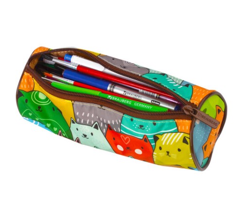 Пенал-тубус BRAUBERG, с эффектом Soft Touch, мягкий, 