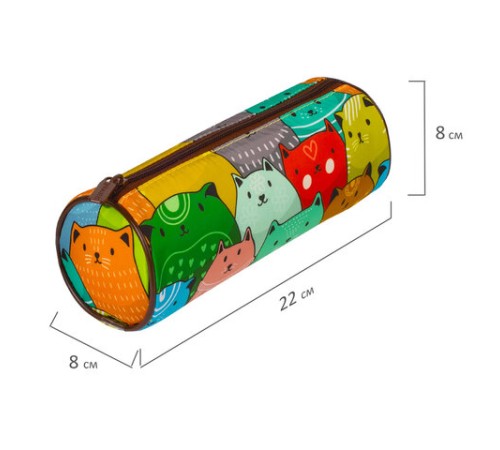 Пенал-тубус BRAUBERG, с эффектом Soft Touch, мягкий, 