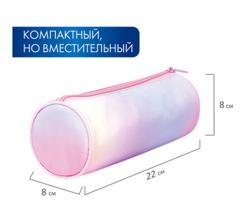 Пенал-тубус BRAUBERG, с эффектом Soft Touch, мягкий, 