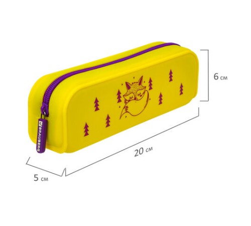 Пенал-косметичка BRAUBERG, силикон, 