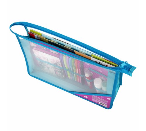 Папка для труда BRAUBERG А4, 2 отделения, пластик, молния сверху, органайзер, 