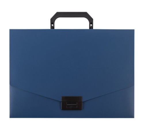 Портфель пластиковый STAFF А4 (320х225х36 мм), без отделений, синий, 229240