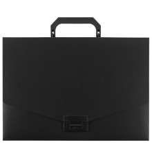 Портфель пластиковый STAFF А4 (320х225х36 мм), без отделений, черный, 229241