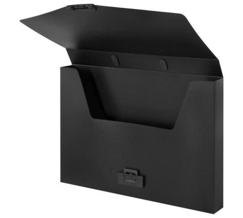 Портфель пластиковый STAFF А4 (320х225х36 мм), без отделений, черный, 229241