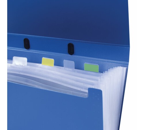 Портфель пластиковый STAFF А4 (330х235х36 мм), 7 отделений, индексные ярлыки, синий, 229242